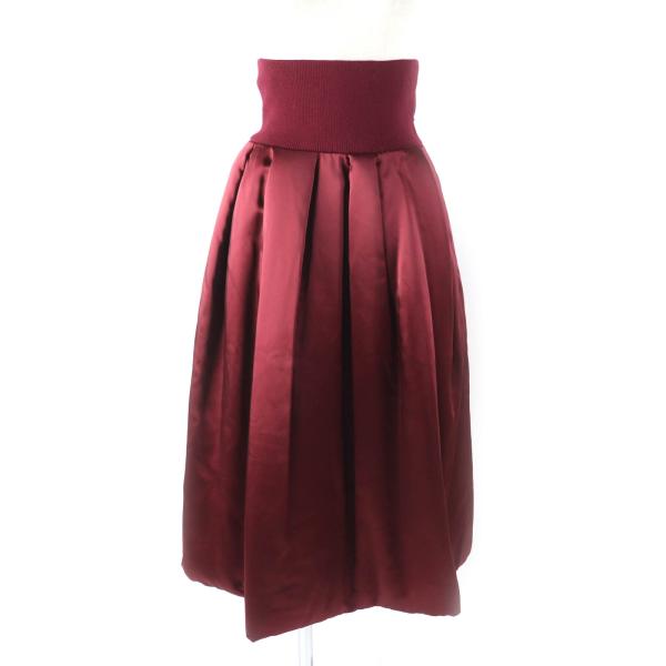 未使用品★JIL SANDER ジルサンダー 中綿入り 膝丈 パファースカート フレアスカート ボルドー 36 イタリア製 正規品 レディース JIL SANDER（ジルサンダー） 未使用品☆JIL SANDER 中綿入り 膝丈