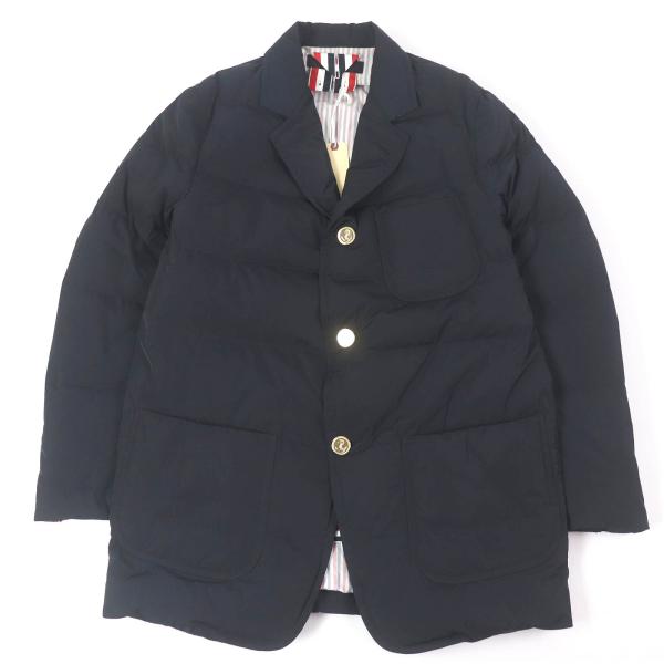 未使用品□THOM BROWNE トムブラウン MJD085X トリコロール 錨ボタン テーラードタイプ ダウンジャケット ネイビー 0 イタリア製 正規品 未使用品□THOM BROWNE トムブラウン MJD085X トリコロール 錨ボタン