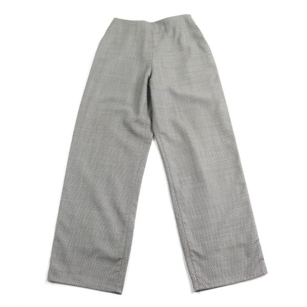 極美品★HERMES エルメス ヴィンテージ ウール シルク混 マルジェラ期 H柄 パンツ グレー ブラック 34 フランス製 正規品 レディース HERMES（エルメス） 極美品☆HERMES ヴィンテージ ウール シルク混