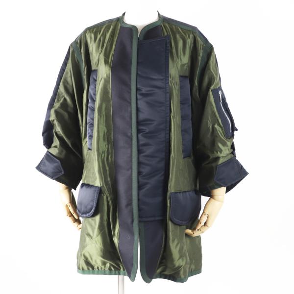 極美品◎Sacai サカイ 23SS 23-06477 Quilted Jacket ジップアップ ジャケット カーキ ブラック 1 日本製 正規品　レディース sacai（サカイ） 極美品◎Sacai 23SS 23-06477 Quilted Jacket ジップ