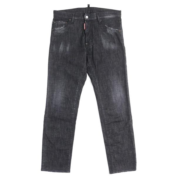 美品△DSQUARED2 ディースクエアード 23SS S74LB1227 COOL GUY JEANS ロゴワッペン ダメージ加工 ボタンフライ デニムパンツ 46 正規品 DSQUARED2（ディースクエアード） 美品△DSQUARED2 23SS S74LB1227
