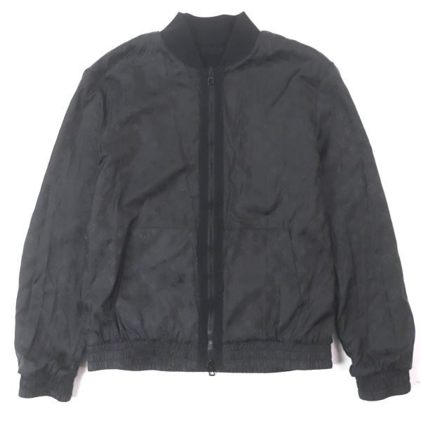 美品▼LOUIS VUITTON ルイヴィトン 2023年製 モノグラム ロゴ刺繍入り リバーシブル ライト WZIPUP ボンバージャケット M 正規品 メンズ LOUIS VUITTON（ルイ・ヴィトン） 美品▽LOUIS VUITTON 2023年製