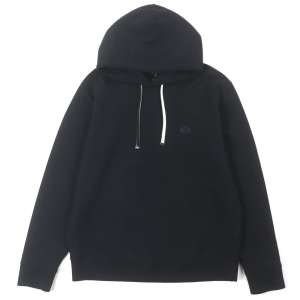 極美品▼エンポリオ アルマーニ 2022年製 ESSENTIAL 黒タグ ロゴワッペン付 フーディ プルオーバー パーカー ブラック XL 正規品 メンズ EMPORIO ARMANI 極美品▽エンポリオ アルマーニ 2022年製 ESSENTIAL 黒