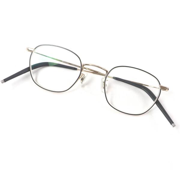 極美品□E5 eyevan イーファイブ アイヴァン m9 ウェリントン メガネ 眼鏡 アイウェア ホワイトゴールド 48□21-154 度入り 日本製