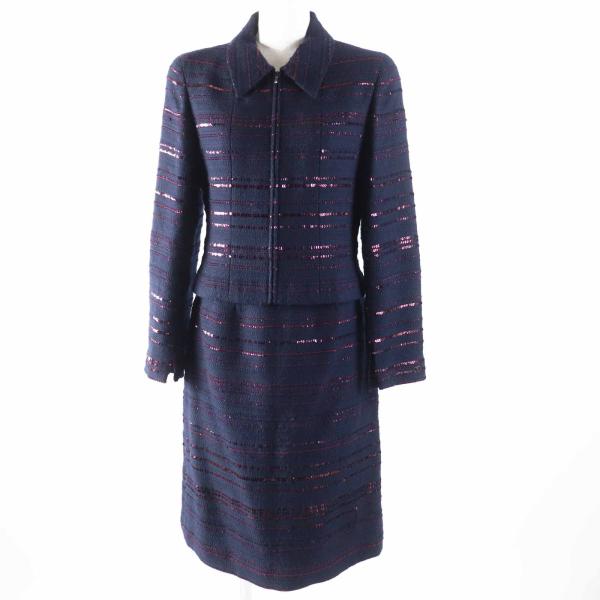 CHANEL 極美品◎CHANEL シャネル 00A P16208 ウール PVC 左袖口ココ  