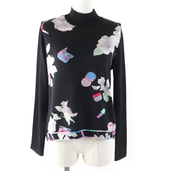 美品☆LEONARD SPORT レオナールスポーツ ウール100％ ロゴ刺繍入り 花