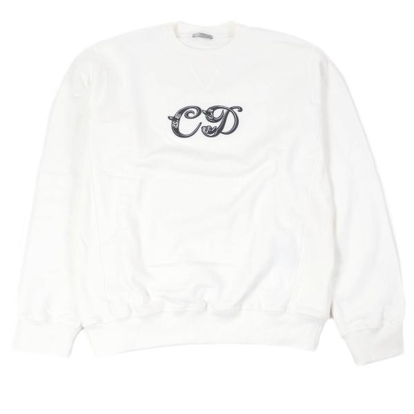 極美品□DIOR×KENNY SCHARF ディオール オム×ケニーシャーフ 193J687A0531 ロゴ刺繍 スウェットシャツ ホワイト L イタリア製 正規品 極美品□DIOR×KENNY SCHARF ディオール オム×ケニーシャーフ