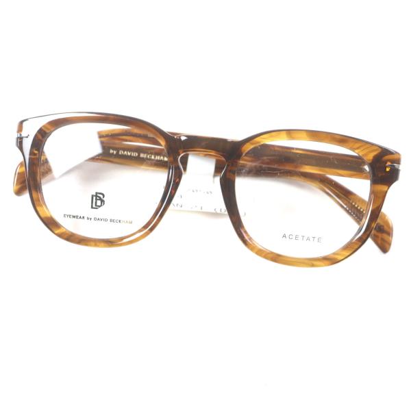 未使用品▼Eyewear by David Beckham アイウェア バイ デイヴィッド・ベッカム DB7050 マーブル柄 メガネ アイウェア クリアブラウン 145 未使用品▽Eyewear by David Beckham アイウェア バイ デイヴィッド