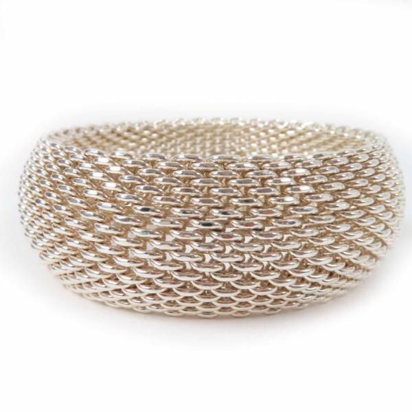 ティファニー 美品 サマセット メッシュ ワイド バングル SY4fe