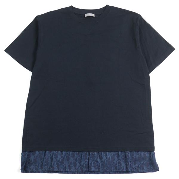 極美品○DIOR ディオール オム 21SS 113J632A0677 OBLIQUE LAYERED OVER TEE オブリークシャツレイヤード 半袖Ｔシャツ M 正規品 メンズ Dior HOMME 極美品○DIOR ディオール オム 21SS 113J632A0677 OBLIQUE