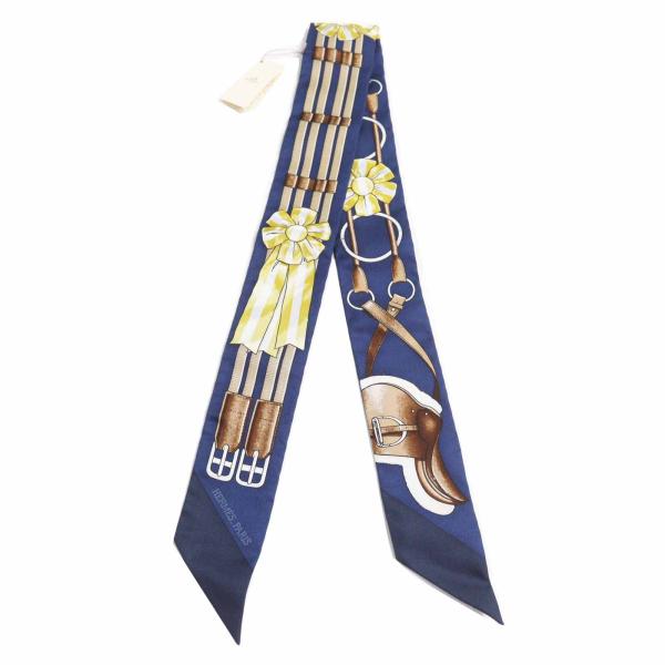 未使用品◎HERMES エルメス ツイリー JUNPING ジャンピング  シルク100％ スカーフ ネイビー マルチ 箱付 フランス製 正規品 レディース HERMES（エルメス） 未使用品◎HERMES ツイリー JUNPING ジャンピング