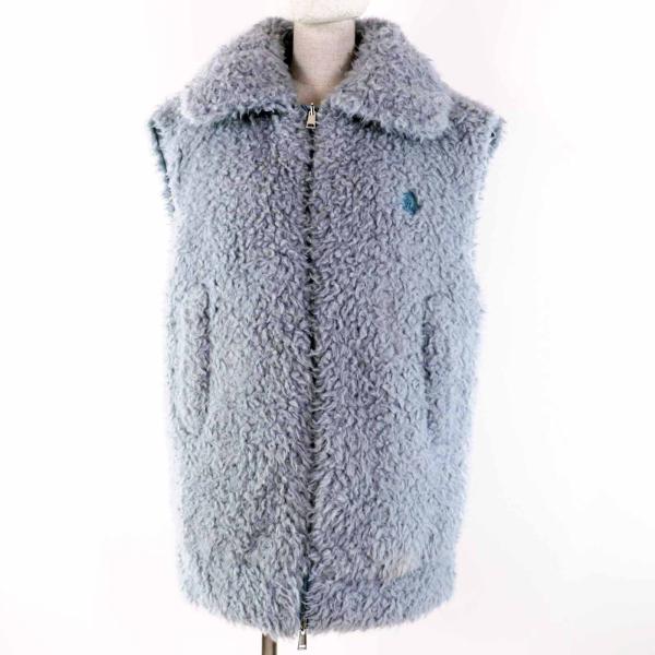 美品◎MONCLER モンクレール 22-23AW ACHARD アシャール エコファー リバーシブル ZIP ダウンベスト ライトブルー 1 正規品 レディース MONCLER（モンクレール） 美品◎MONCLER 22-23AW ACHARD アシャール
