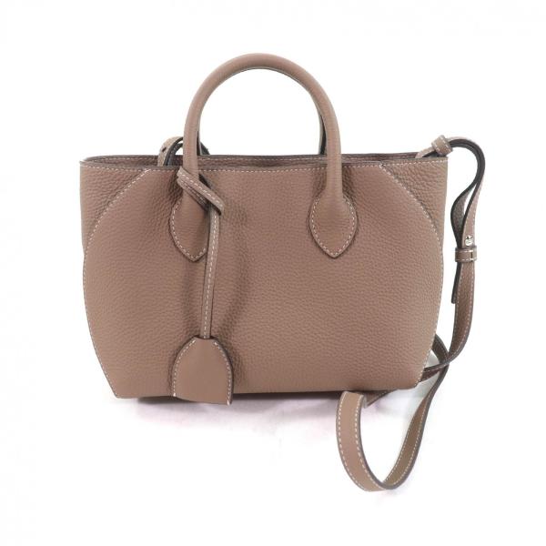 極美品★BONAVENTURA ボナベンチュラ ミア 22 キーリング付 2way シュリンクカーフレザー ショルダーバッグ・ハンドバッグ エトープ 袋付 極美品☆BONAVENTURA ボナベンチュラ ミア 22 キーリング付 2way