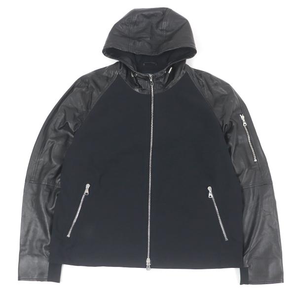 極美品□EMMETI エンメティ SANDRO サンドロ ナッパレザー切替 ジップ