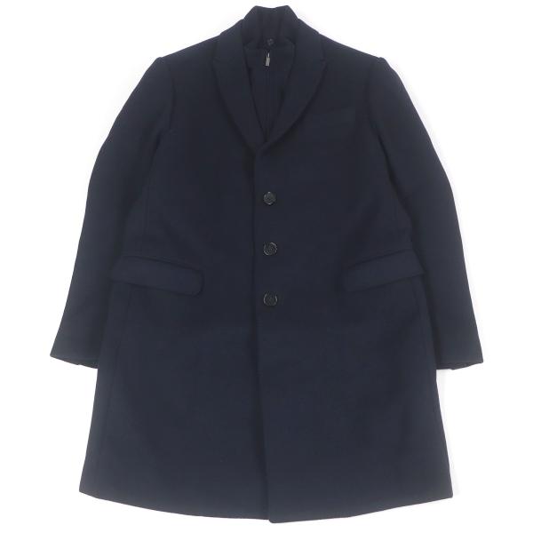 極美品□EMPORIO ARMANI エンポリオ アルマーニ 2023年製 黒タグ M LINE ドッキングデザイン チェスターコート 52 ブルガリア製 正規品 EMPORIO ARMANI 極美品□EMPORIO エンポリオ アルマーニ 2023年製 黒
