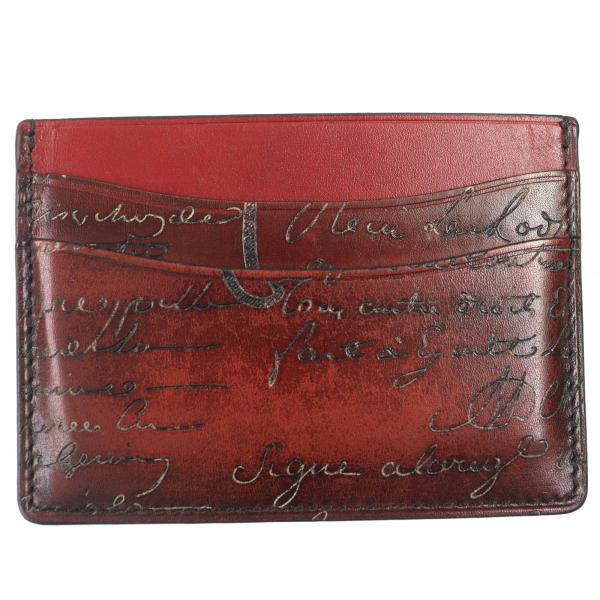 美品△Berluti ベルルッティ バンブー カリグラフィ レザー カードケース 名刺入れ パスケース ブラウン イタリア製 メンズ 美品△Berluti ベルルッティ バンブー カリグラフィ レザー カード