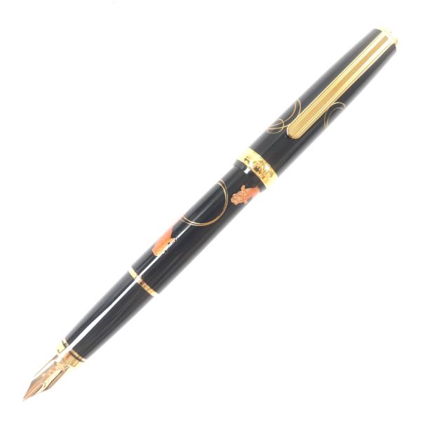 未使用品▼PLATINUM プラチナ 金沢箔 近代蒔絵 金魚 ペン先18K 中字 万年筆 ブラック ゴールド 箱付き 日本製 メンズ 未使用品▽PLATINUM プラチナ 金沢箔 近代蒔絵 金魚 ペン先18K 中字