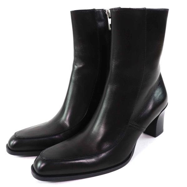 極美品△BALLY バリー TIURA-FE サイドジップ レザー ショートブーツ アンクルブーツ ブラック 35.5 保存袋付き イタリア製 レディース Bally（バリー） 極美品△BALLY TIURA-FE サイドジップ レザー