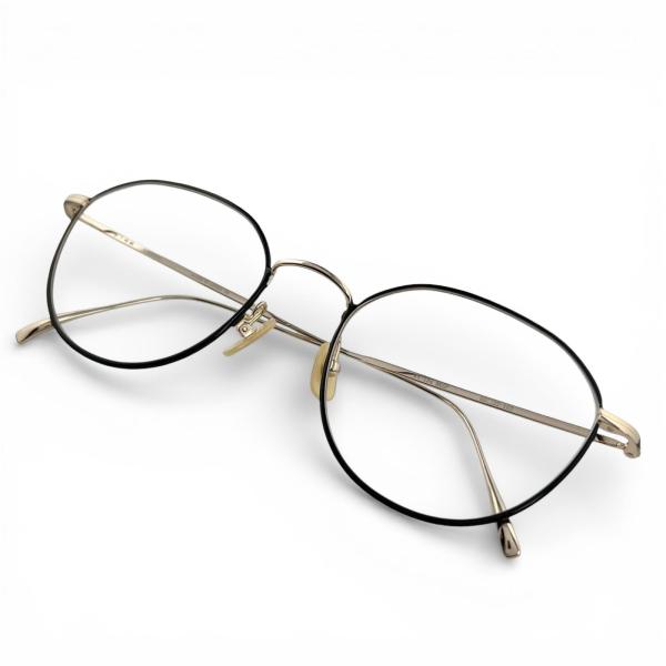 極美品▲KANEKO OPTICAL 金子眼鏡 ヴィンテージ KV-134 クラウンパント型 メガネ 眼鏡 アイウェア ブラック ゴールド 55⬜︎22 153 箱・ケース付き 日本製 レディース 極美品△KANEKO OPTICAL 金子眼鏡 ヴィンテージ KV-134 クラウンパント