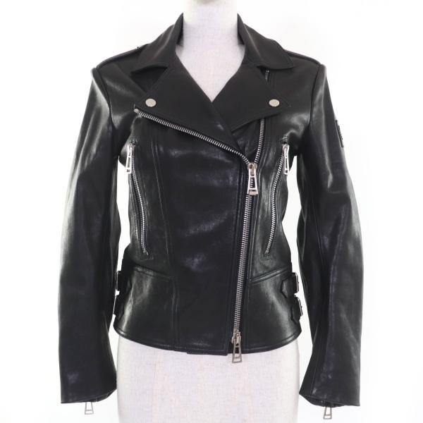 極美品☆BELSTAFF ベルスタッフ 72020182 カーフレザー バイカージャケット ダブル ライダースジャケット ブラック 36 正規品 レディース BELSTAFF（ベルスタッフ） 極美品☆BELSTAFF 72020182 カーフレザー