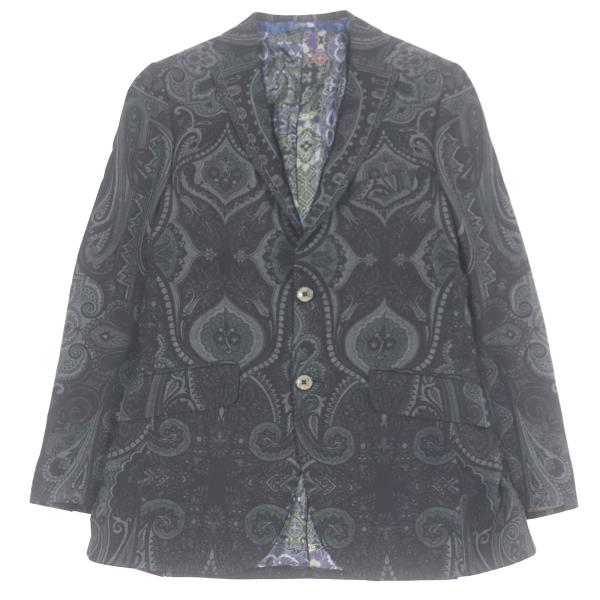 極美品　ETRO エトロ テーラードジャケット ペイズリー 総柄 シルク　44 ETRO（エトロ） 極美品□ETRO ペイズリー 総柄 裏シルク100％ シングル