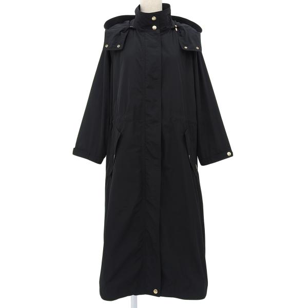 美品▲WOOLRICH ウールリッチ WWOU0651 ANORAK 金ボタン ウエストシェイプ ZIPロング コート ブラック ゴールド金具 S 正規品 レディース WOOLRICH（ウールリッチ） 美品△WOOLRICH WWOU0651 ANORAK 金ボタン