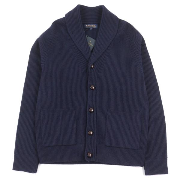 未使用品○Brooks Brothers ブルックスブラザーズ ウール100% くるみボタン ショールカラー カーディガン ネイビー S 正規品 メンズ brand-td-store_00038234