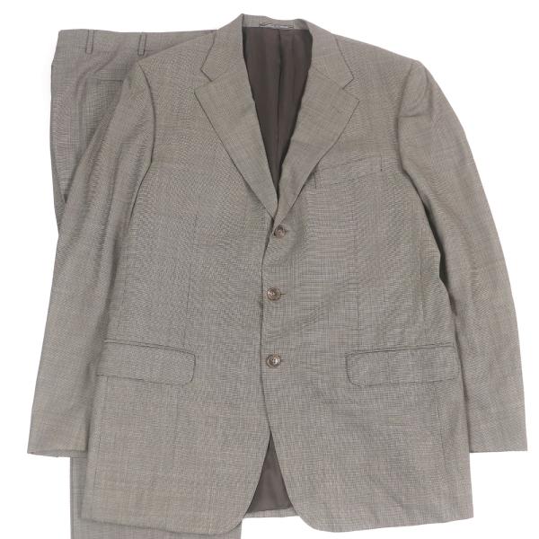 極美品□Corneliani コルネリアーニ 総柄 Super130s バージンウール100％ シングルスーツ セットアップ ブラウン 52 イタリア製 メンズ 極美品□Corneliani コルネリアーニ 総柄 Super130s バージンウール100