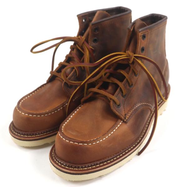 未使用品▼レッドウィング 1907 6インチ クラシックモック レザー カッパー(ラフ&タフ) ヴィンテージ加工 ショートブーツ ブラウン 26.5 未使用品▽レッドウィング 1907 6インチ クラシックモック レザー