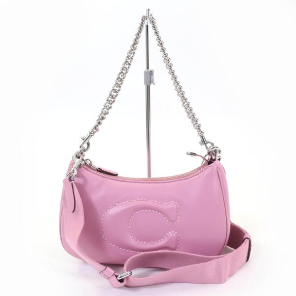 極美品/ピンク!!COACH コーチ ハンドバッグ シグネチャー プリーテッド brand-td-store_00039348