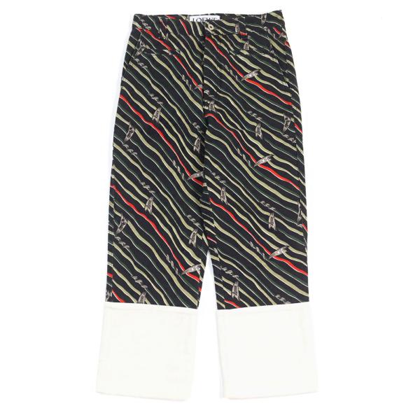 美品○LOEWE×Paulas Ibiza  ロエベ×パウラズイビザ H2282480IB ロゴ刺繍 レザーパッチ付フィッシャーマンパンツ 総柄44 正規品 メンズ 美品○LOEWE×Paulas Ibiza ロエベ×パウラズイビザ H2282480IB ロゴ刺繍