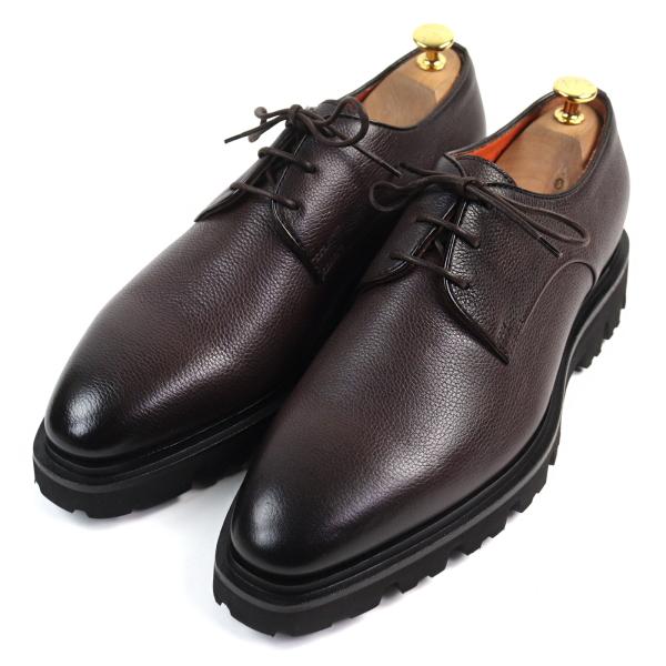 未使用品○Santoni サントーニ レザー グッドイヤーウェルト製法 レースアップ ダービーシューズ レザーシューズ 44 箱付き メンズ SANTONI（サントーニ） 未使用品○Santoni レザー グッドイヤー