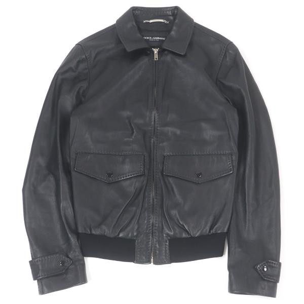 美品□DOLCE&GABBANA ドルチェ＆ガッバーナ 黒タグ 裏地ペイズリー柄 ラムレザー ライダースジャケット ブラック 44 イタリア製 正規品 美品□DOLCE&GABBANA ドルチェ＆ガッバーナ 黒タグ 裏地ペイズリー柄