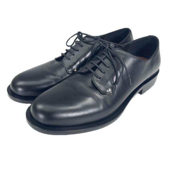 美品▲Valentino Garavani ヴァレンティノガラヴァーニ BDJ56RW スタッズ  レザーシューズ ブラック 38 保存袋付き イタリア製 レディース 美品△Valentino Garavani ヴァレンティノガラヴァーニ BDJ56RW