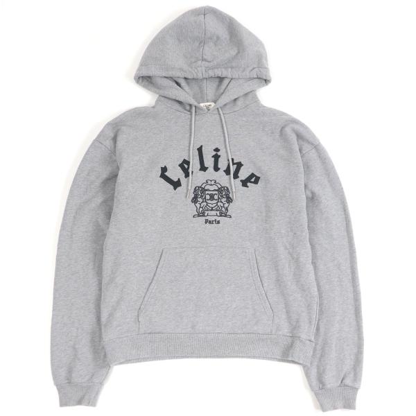 美品□CELINE セリーヌ RY08M670Q エディ期 ロゴエンブロイダリー プルオーバーパーカー フーディー グレー XS イタリア製 正規品 メンズ CELINE（セリーヌ） 美品□CELINE RY08M670Q エディ期 ロゴエンブロイ