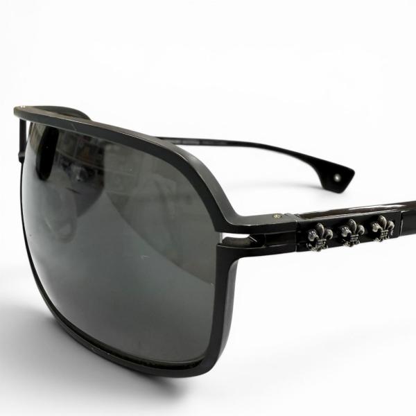 良品▼CHROME HEARTS クロムハーツ MORNING WOOD II 925 BSフレア ツーブリッジ サングラス ブラック シルバー 66□16-134 総重量43.51g