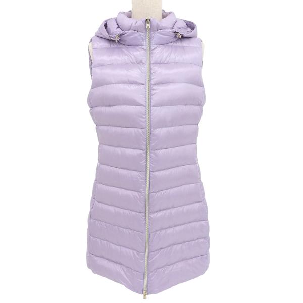 極美品▲Herno ヘルノ ICONICO イコニコ 2023年製 PI0329DIC SERENA セレナ ダブルジップ ロゴ金具・フード付き ダウンベスト 42 正規品 brand-td-store_00040745