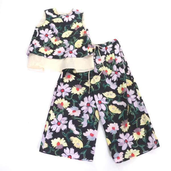 極美品★MARNI マルニ 2021年製 コットン100％ フラワープリント ノースリカットソー＋イージーワイドパンツ セットアップ マルチ 36/40 MARNI（マルニ） 極美品☆MARNI 2021年製 コットン100％ フラワー