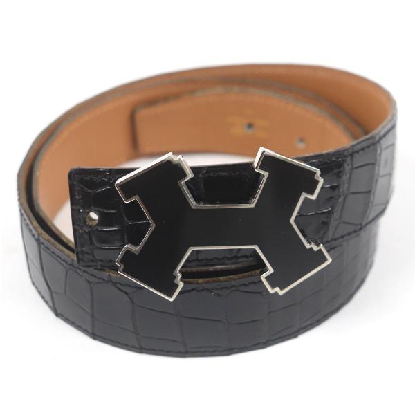 HERMES（エルメス） 良品□HERMES ポロサス クロコダイル Hロゴ
