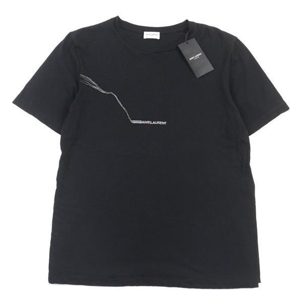 未使用品○SAINT LAURENT PARIS サンローランパリ 2021年製 673439 フロントロゴプリント クルーネック 半袖Ｔシャツ XS 正規品 メンズ 未使用品○SAINT LAURENT PARIS サンローランパリ 2021年製 673439