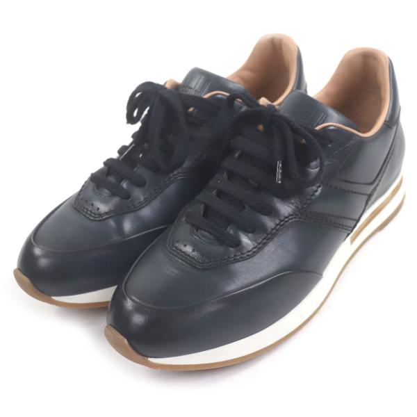 極美品□Dunhill ダンヒル DUKE2 RUNNER PATINA オールレザー ローカットスニーカー ネイビー 41 箱・保存袋付き イタリア製 メンズ dunhill（ダンヒル） 極美品□Dunhill DUKE2 RUNNER PATINA オール