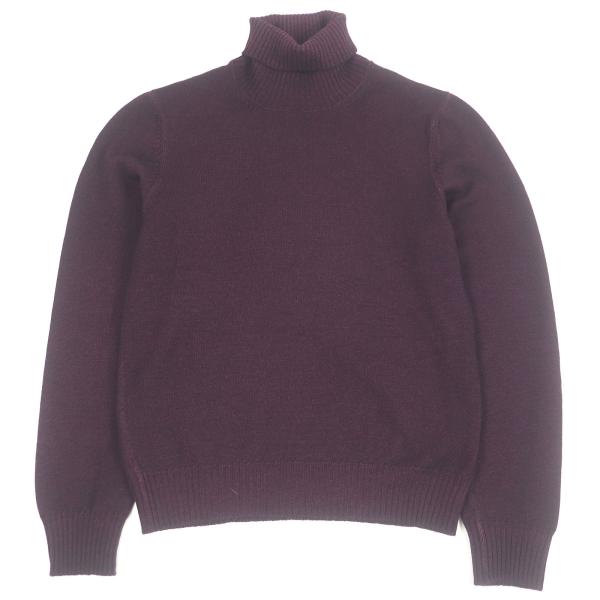 未使用品□Gran Sasso グランサッソ 毛100％ ロングスリーブ 長袖 タートルネックニット セーター バーガンディ 44 イタリア製 正規品 未使用品□Gran Sasso グランサッソ 毛100％ ロングスリーブ 長袖