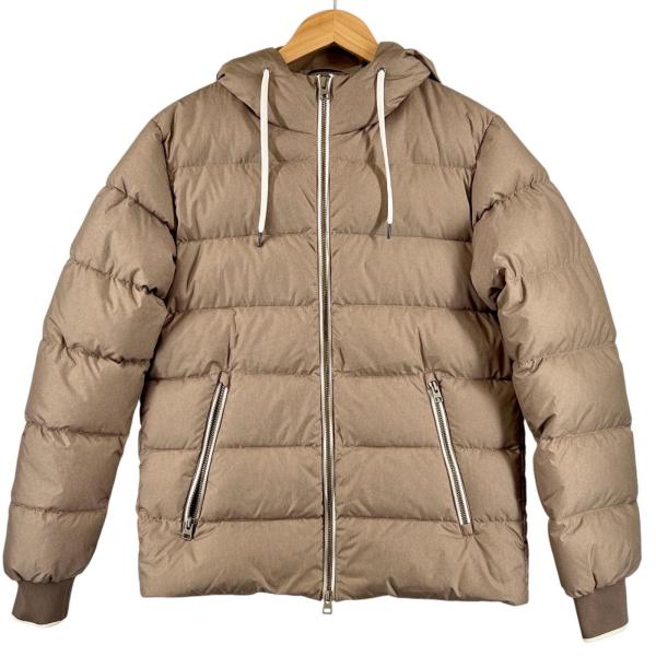 極美品▲HERNO Resort ヘルノ リゾート PI00080UR ロゴ金具 フード付き ダウンジャケット ベージュ 44 正規品 メンズ 定価115500円 brand-td-store_00042274