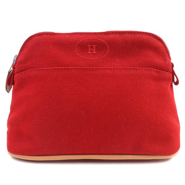 HERMES 極美品△HERMES エルメス ボリードポーチ PM コットン100％ H  