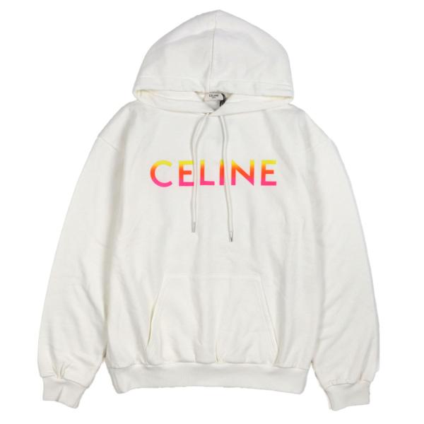 未使用品▼CELINE セリーヌ 2Y753670Q コットン エディ期 グラデーションロゴ ルーズ フーディー プルオーバー パーカー S 正規品 メンズ CELINE（セリーヌ） 未使用品▽CELINE 2Y753670Q コットン エディ期