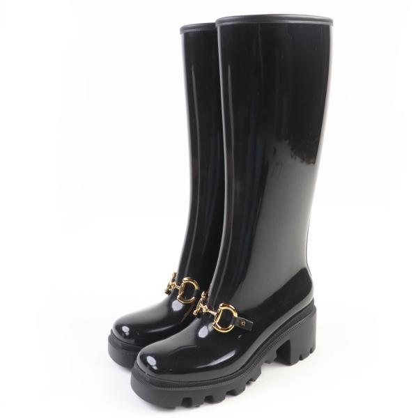 美品　箱あり　GUCCI グッチ　レインブーツ　ホースビット　金具　厚底　36 brand-td-store_00043273