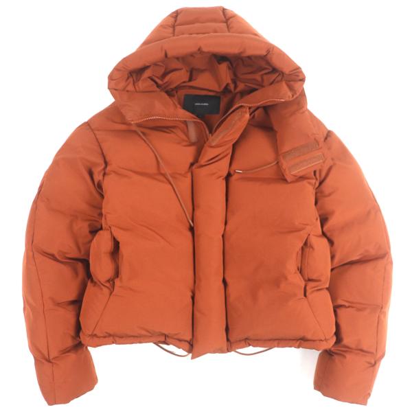 美品▼エンタイアスタジオ 22AW ES2034 SOA PUFFEE SOOT ロゴ刺繍  ジップアップ ダウンジャケット テラコッタ L 正規品 メンズ brand-td-store_00043440