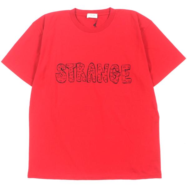 未使用品▼CELINE セリーヌ 2X826501F STRANGEプリント クルーネック ショートスリーブ 半袖Ｔシャツ レッド XS 伊製 正規品 メンズ CELINE（セリーヌ） 未使用品▽CELINE 2X826501F STRANGEプリント