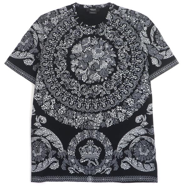極美品▼VERSACE ヴェルサーチ 2022年製 108969 コットン MITCHEL FIT バロック クルーネック ショートスリーブ 半袖Ｔシャツ XS メンズ 極美品▽VERSACE ヴェルサーチ 2022年製 108969 コットン MITCHEL FIT