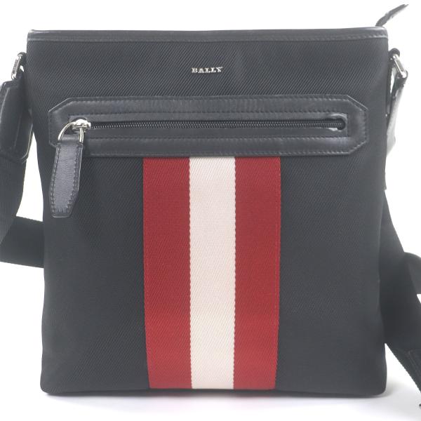 極美品□BALLY バリー CURRIOS.TSP トレインスポッティング キャンバス 一部レザー使い クロスボディバッグ ショルダーバッグ ブラック Bally（バリー） 極美品□BALLY CURRIOS.TSP トレインスポッティング